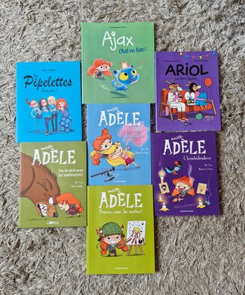 Lot de 7 Livres Mortelle Adèle  Ajax Ariol Les Pipelettes