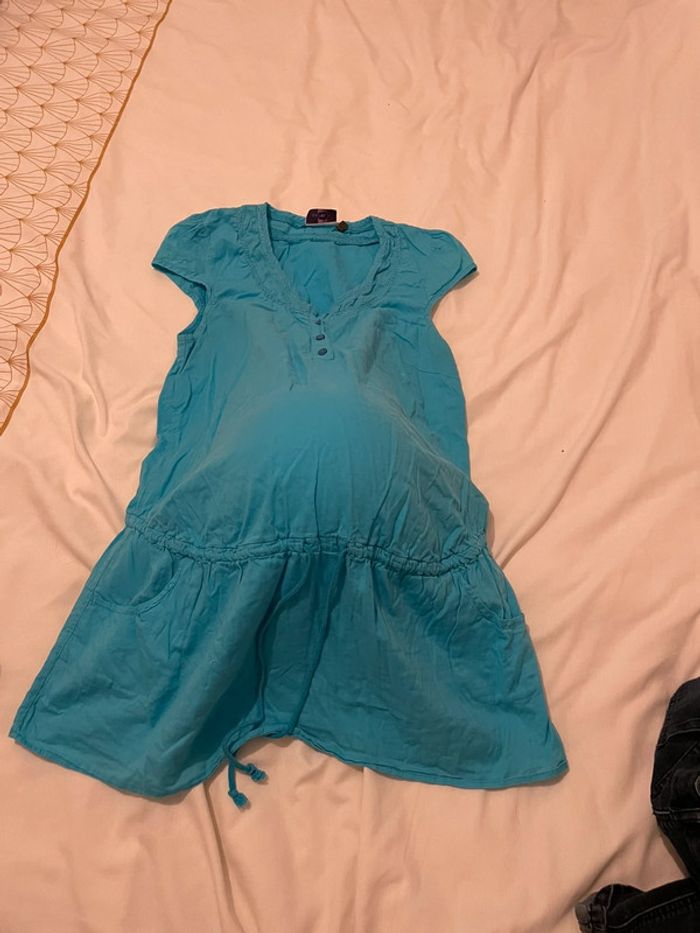 Tunique de grossesse bleu turquoise