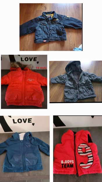 Lot de vestes manteaux 18 mois