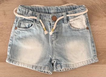Short en jean Zara poche dentelle et ceinture 18/24 mois