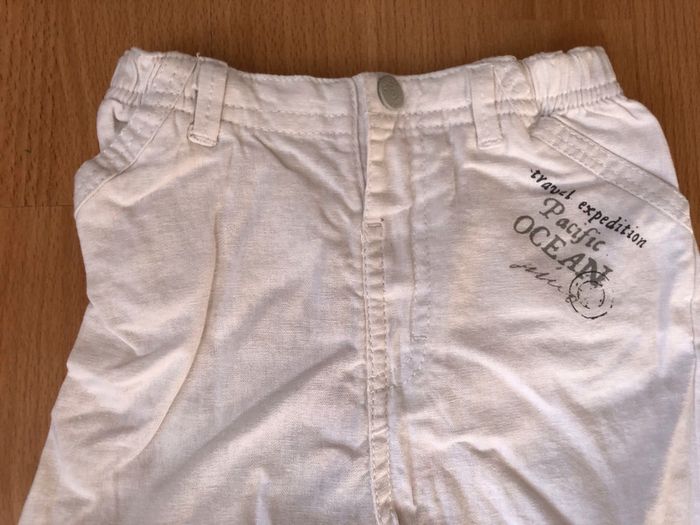 Beau short long/pantacourt blanc été T. 23 mois/86 cm Orchestra neuf avec étiquette - photo numéro 3