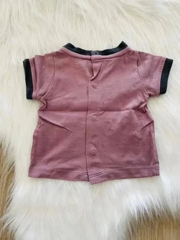 🎀Beau Tee shirt garcon naissance sergent major violet 1 mois neuf - photo numéro 3