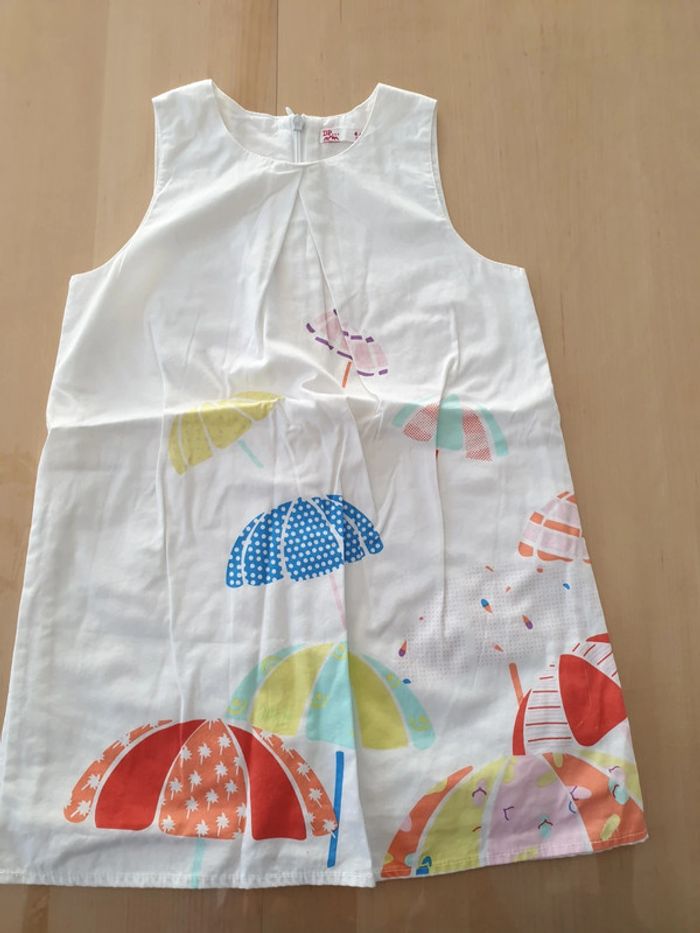 Robe sans manches 4 ans DPAM blanche parasols