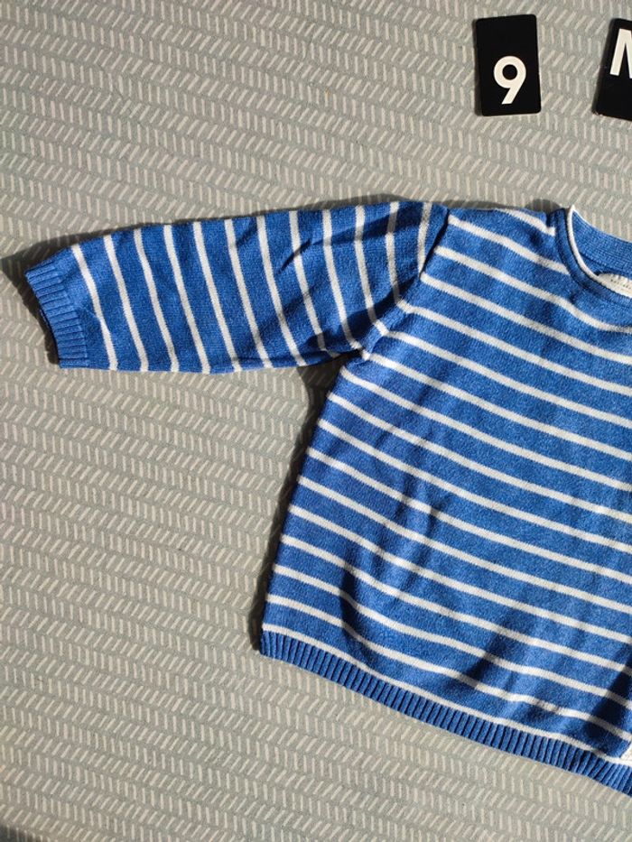 Pull en maille fine pour bébé garçon – Taille 9 mois Marque : Zara - photo numéro 2