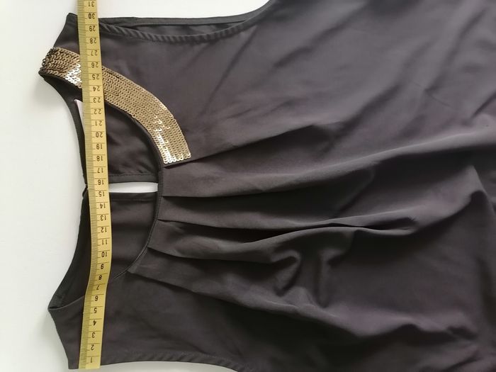 Haut femme chocolat crème et sequins dorés - photo numéro 6
