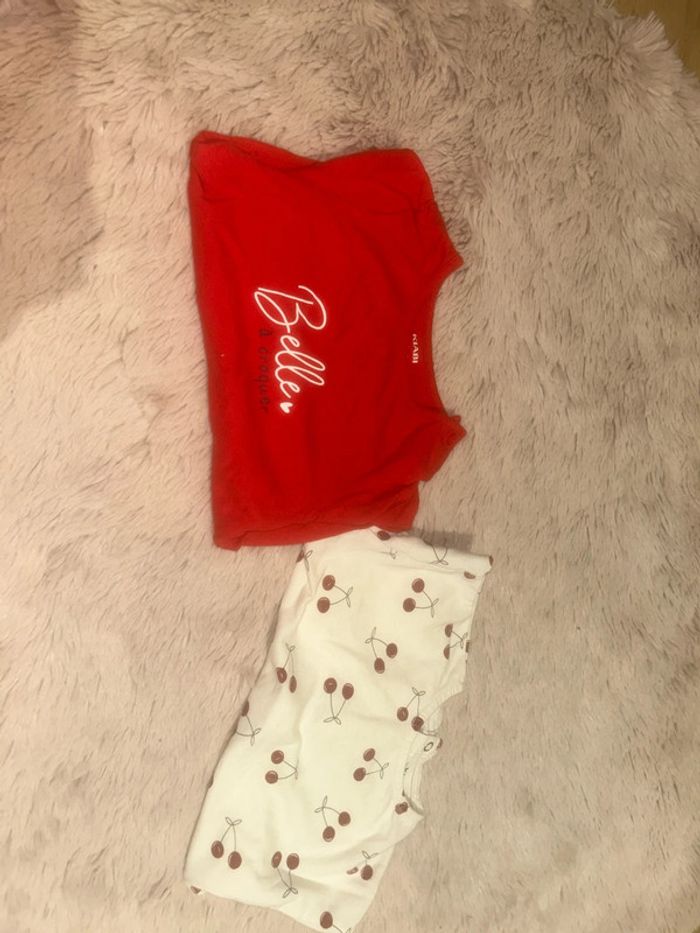 lot de 2 maillot à manche longue 12 mois