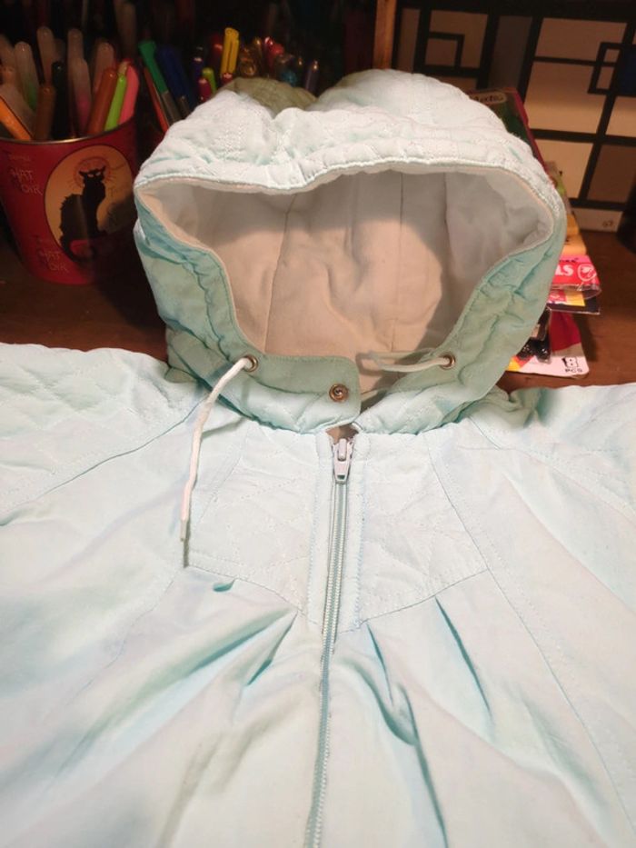Combi combinaison pilote frip friperie bébé mixte vert d'eau menthe années 80 3 mois - photo numéro 2
