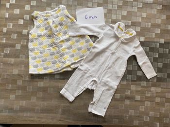 Ensemble robe et combinaison 6 mois fille obaibi