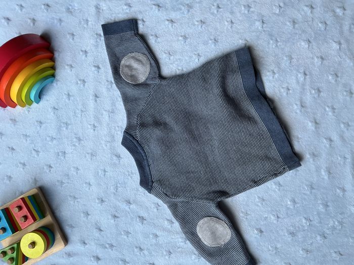 gilet zippé bleu gris rayé blanc 2 poches 3 mois obaibi - photo numéro 7