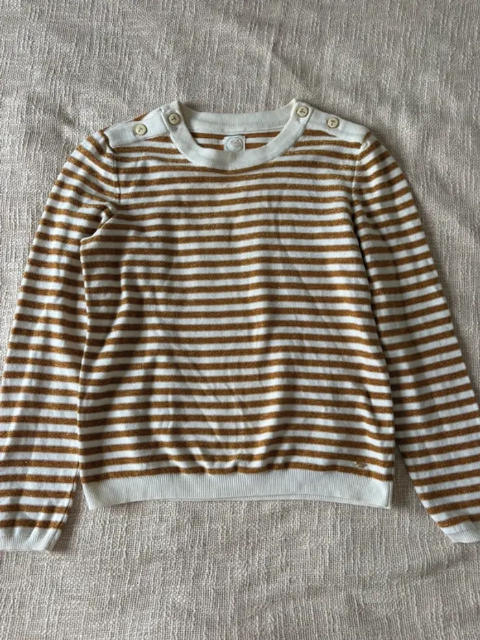 Pull Des Petits Hauts blanc et doré Taille 1 ..
