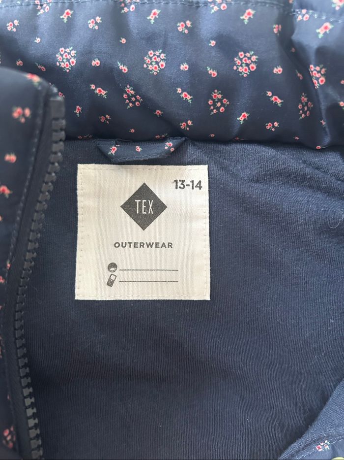 Doudoune sans manches bleu marine à fleurs - photo numéro 4