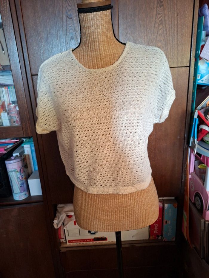 Tee-shirt top transparent M