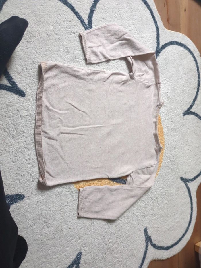 Pull fin beige rosé chat 5 ans - photo numéro 4