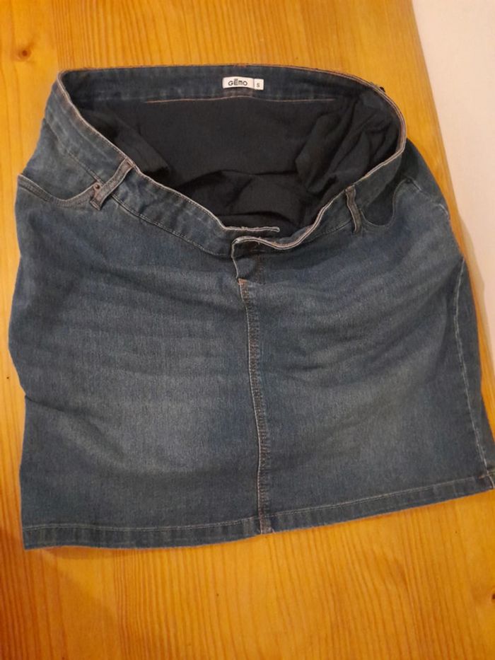 jupe de grossesse en jean taille S Gemo comme neuve - photo numéro 5