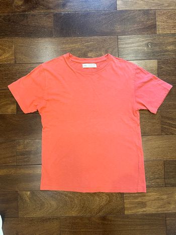 T-shirt manches courtes rouge orange saumon zara taille 11-12 ans