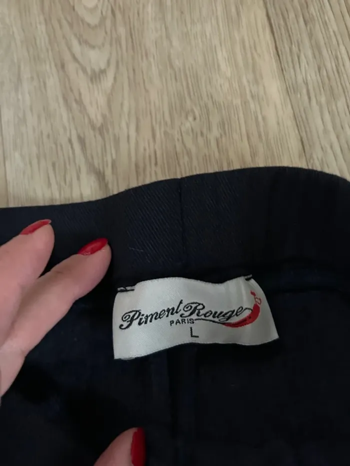 Piment rouge, legging épais jegging, pantalon, slim bleu - photo numéro 4