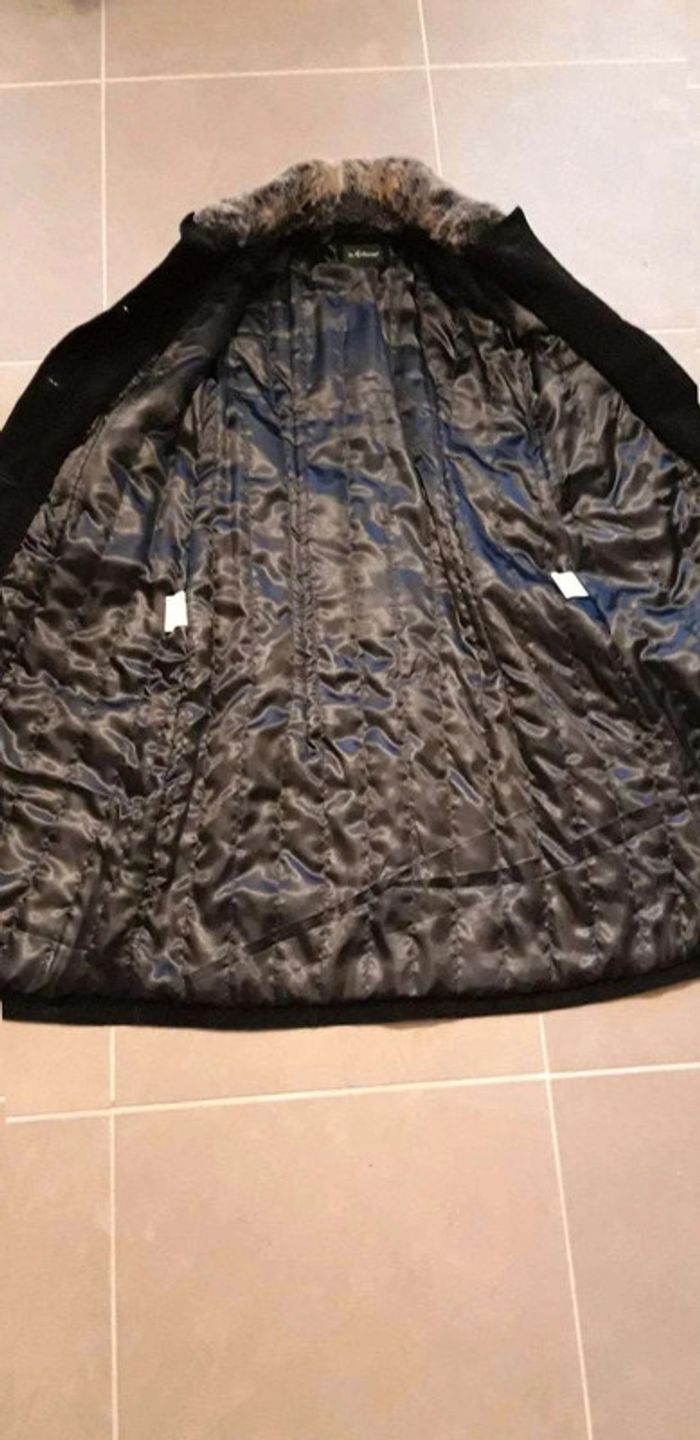 Manteau croute de porc/daim double avec col amovible T38 - photo numéro 4