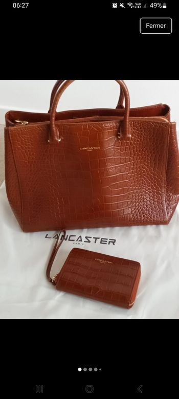 Ensemble Lancaster Exotic Croco marron