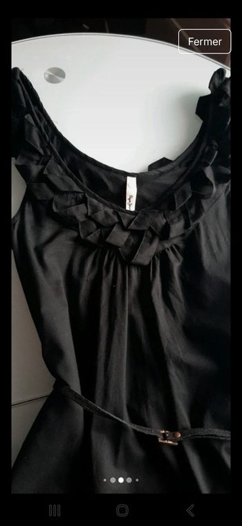 Robe noire Pepe Jeans XS-Détail tressé et ceinture