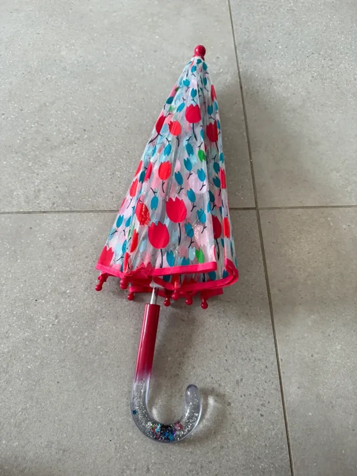 Parapluie multicolore transparent, bon état - photo numéro 5