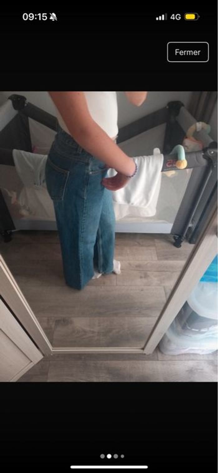 jeans wide leg bleu femme - photo numéro 2