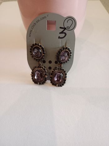 Boucles d'oreille pierres noires