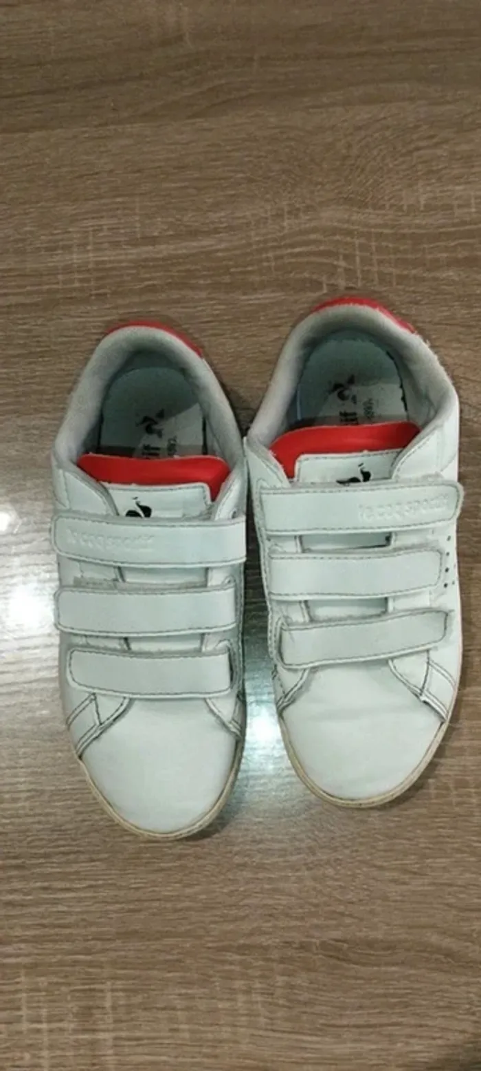 Baskets blanches Le Coq Sportif pointure 32 bon état - photo numéro 2