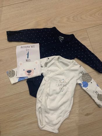 Lot deux bodies tailles 1 mois