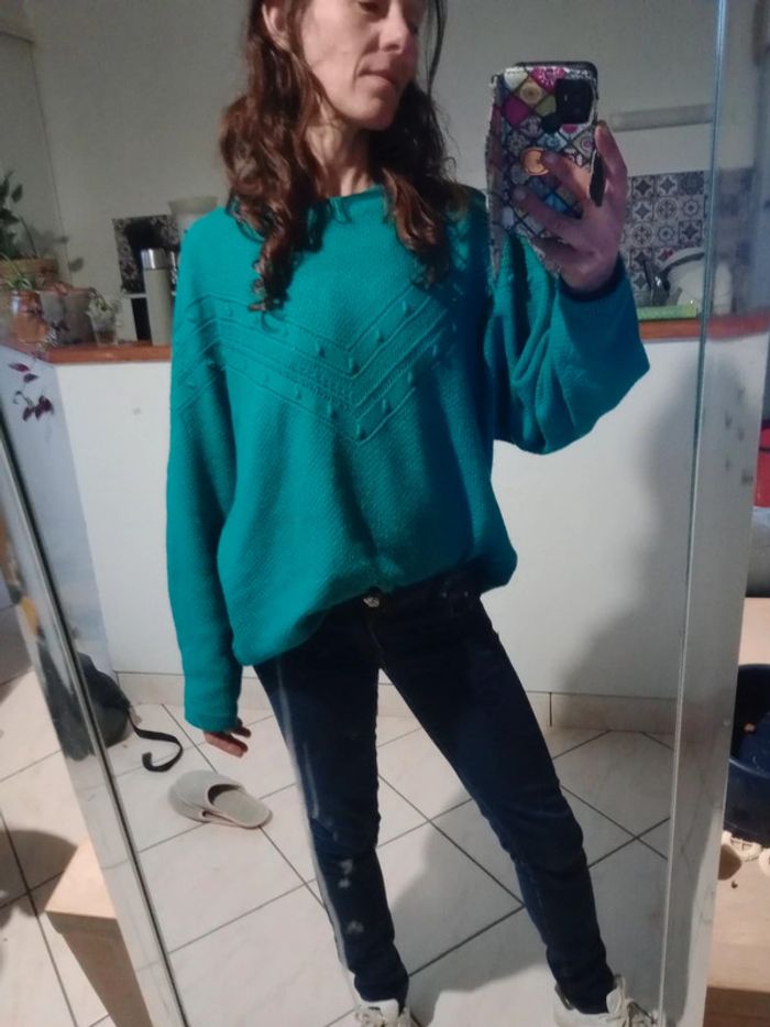 Pull femme taille 5 vert émeraude p - photo numéro 2