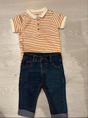 Tenue bébé 6-9 mois polo manches courtes + jean – parfait printemps