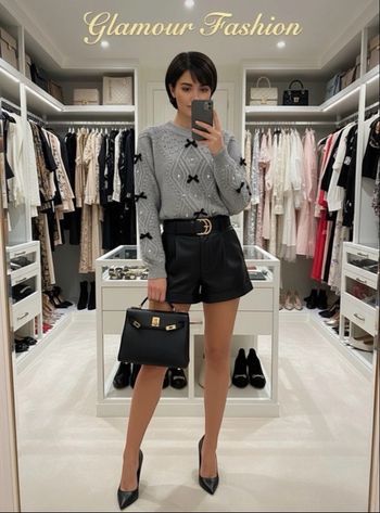 Pull gris noeud joyaux