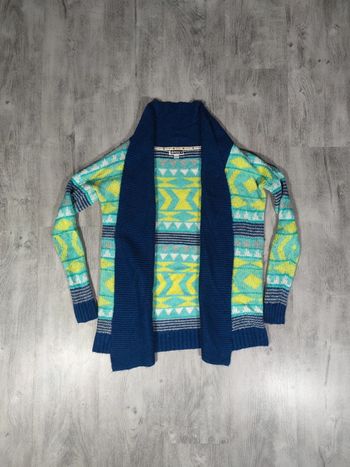 Gilet Long Ouvert en Laine Roxy Multicolore Taille XS Femme