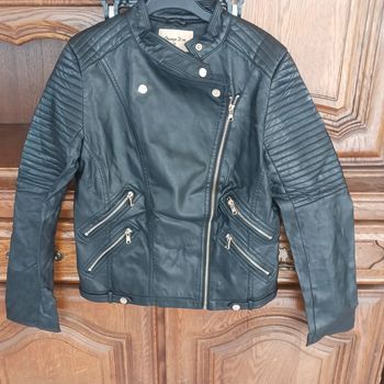 Simili cuir noir   taille 38 /m orange d ' or