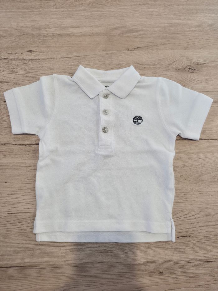 Polo blanc manches courtes, Timberland, 18 mois.