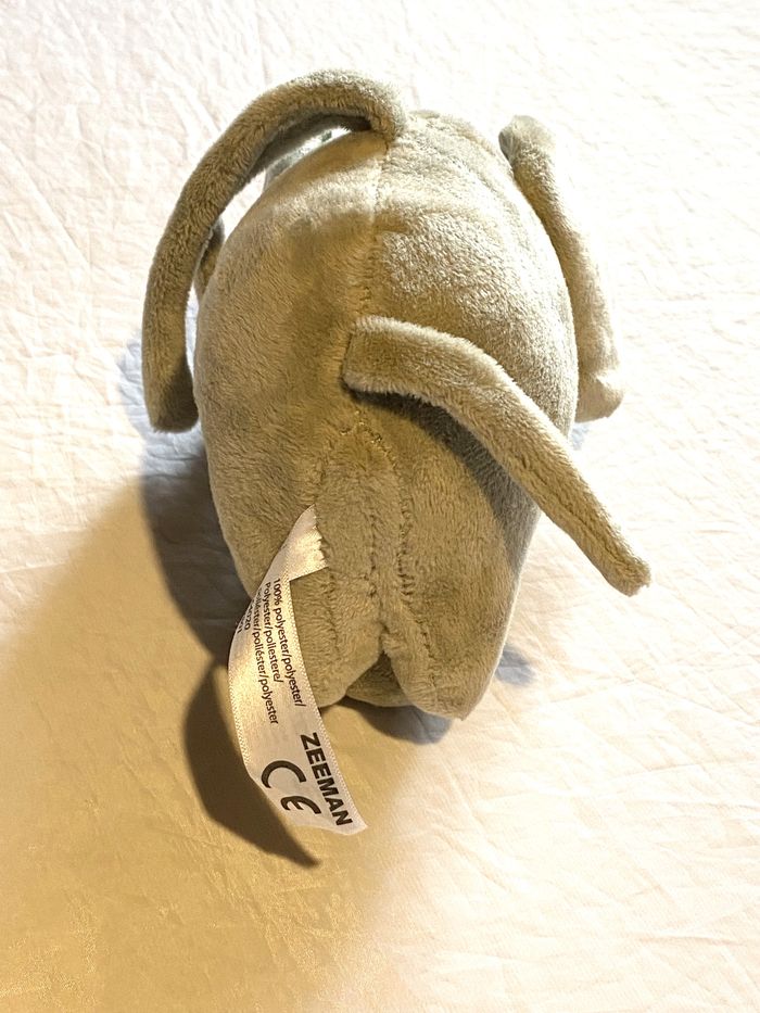 Petit Eléphant Gris Intérieur Oreilles Verts Boule Musicale Animal Savane Peluche Enfants Bébés - photo numéro 6