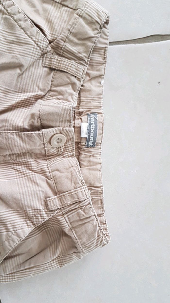 Bermuda beige à carreaux vertbaudet - photo numéro 2