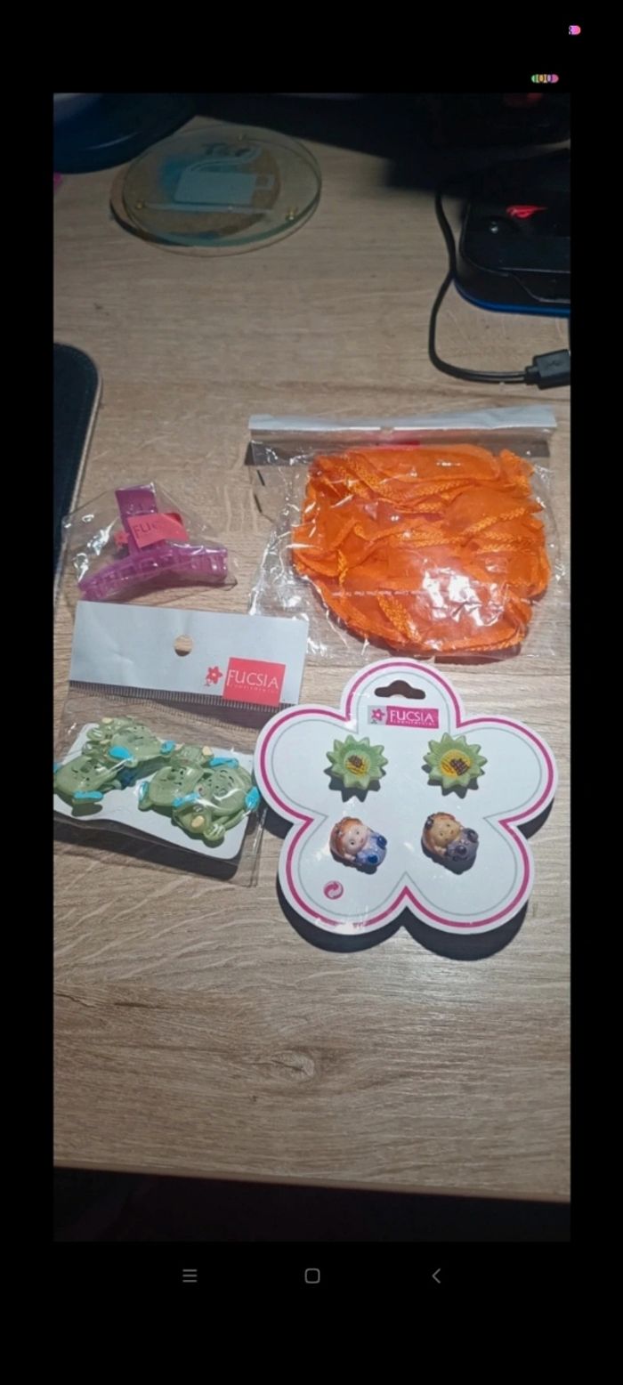 Lot élastiques et pince