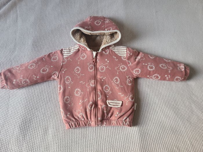 Manteau bébé douillet motif lions 12 mois
