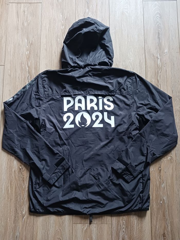 Veste coupe-vent gris foncé à double fermeture Le Coq Sportif édition Jeux Olympiques Paris 2024 taille L - photo numéro 10