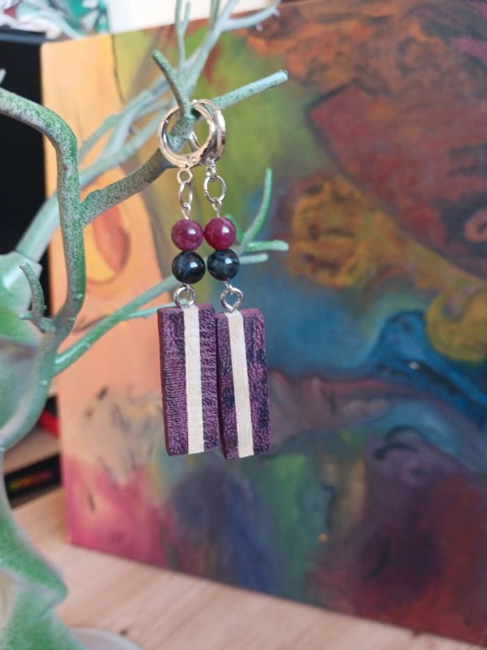 Boucles d'oreilles (Aura) fabrication artisanale - photo numéro 3