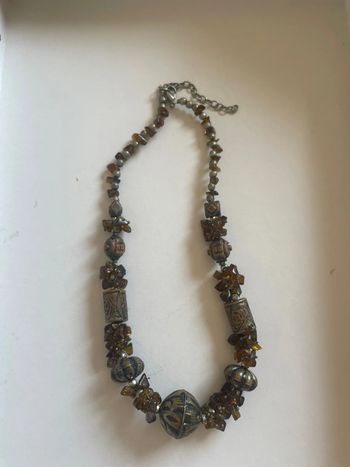 Collier ancien perles marrons