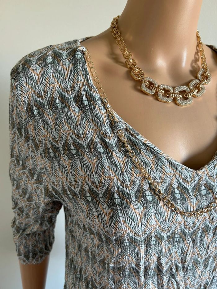 Blouse imprimée à manches courtes Armand Thiery taille 36 bon état - photo numéro 5