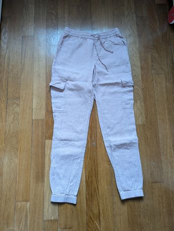 Pantalon style cargo vieux rose