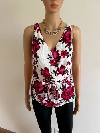 Blouse blanche et fleurie Morgan taille 36 TBE