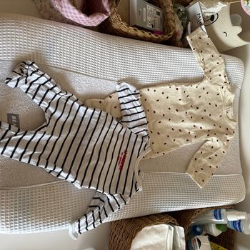 Lot de 2 pyjamas coton manches longues 1 mois