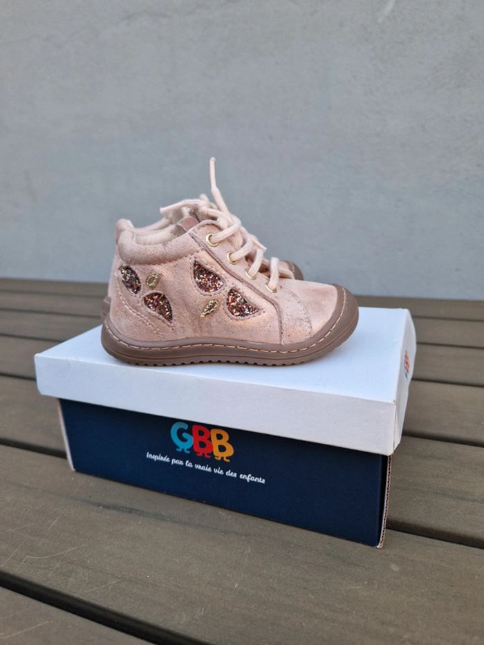 Bottines GBB Flexoo rose pale bébé fille pointure 21 - photo numéro 2