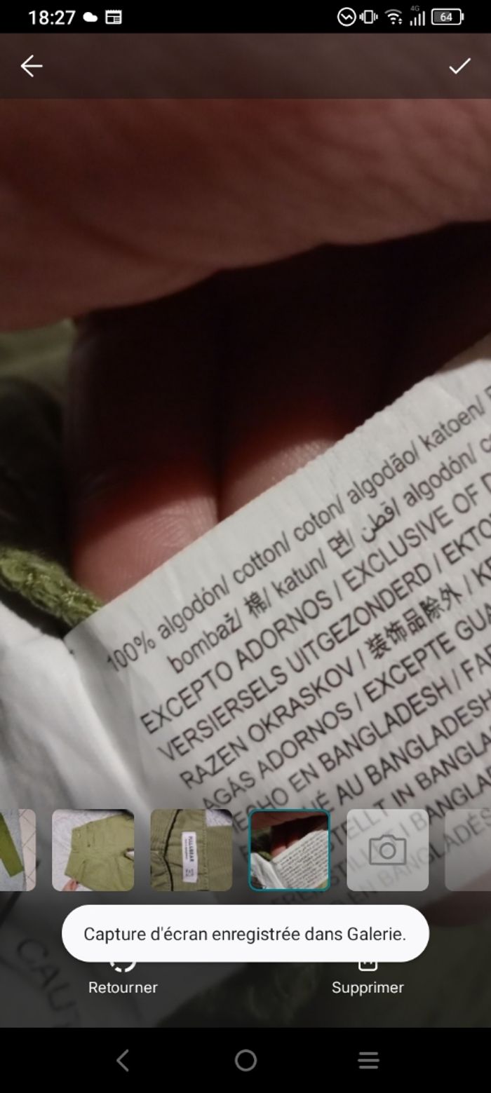 Pantalon cargo 32 vert olive c84 - photo numéro 10