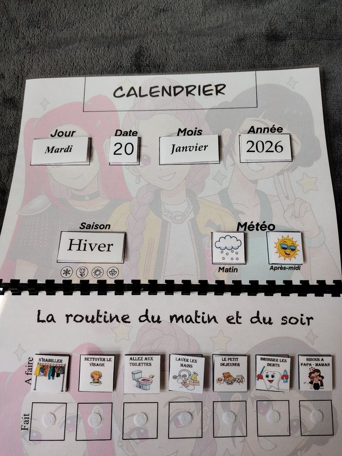 Trio k pop fiches comportement plus ma routine plus calendrier - photo numéro 2