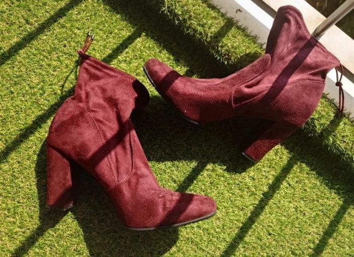 Bottines à talons bordeaux - photo numéro 2