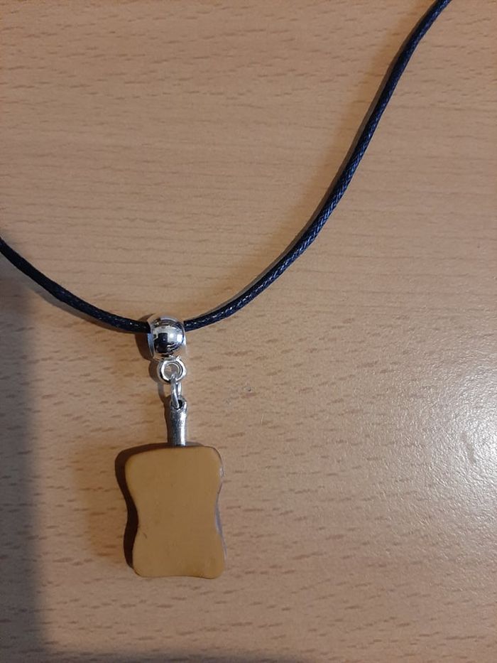 Joli collier neuf tartine de Nutella + couteau fait main - photo numéro 3